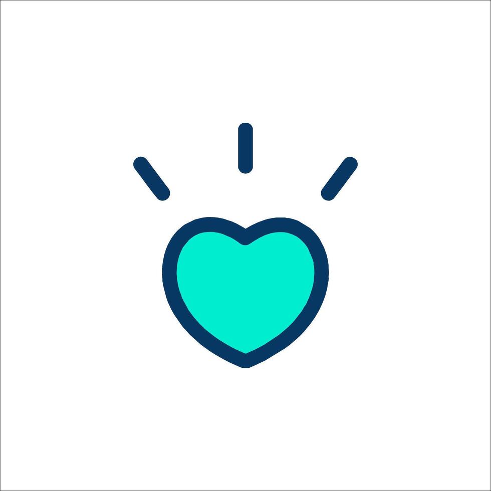 A blue heart with a light bulb in the middle vector