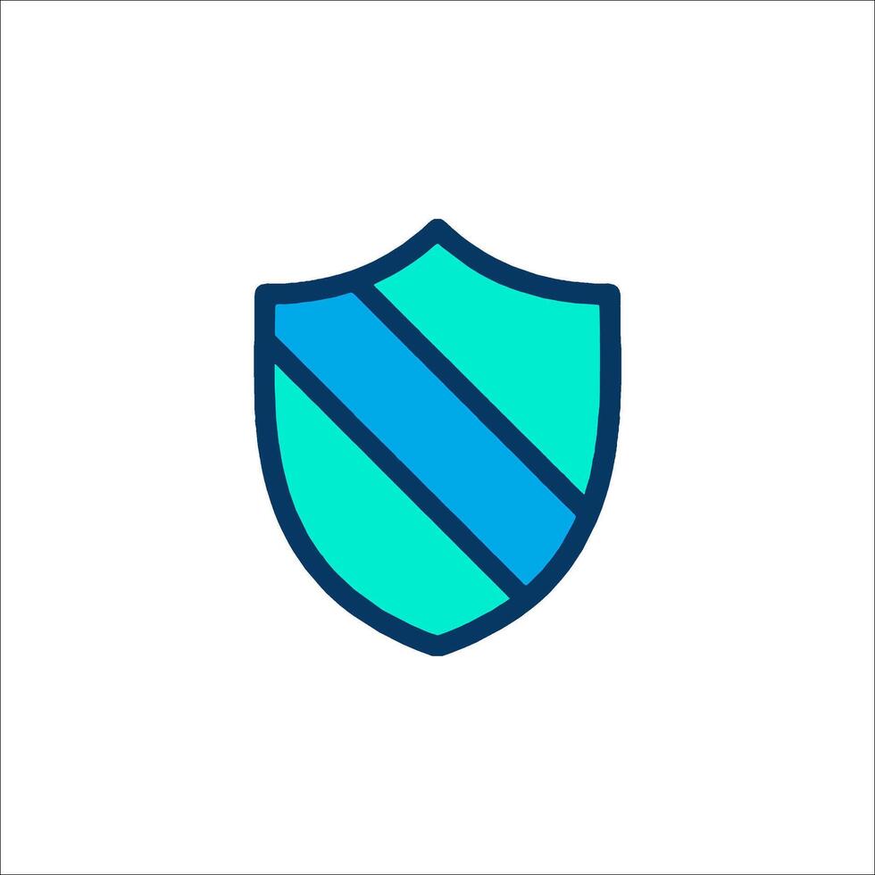 A blue shield with a blue stripe on it vector