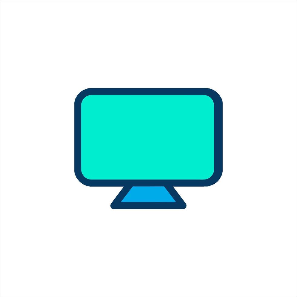 A computer monitor icon on a white background vector