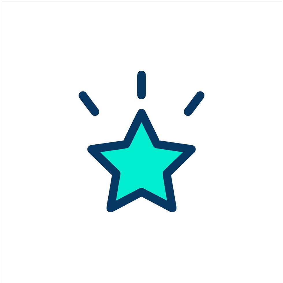 A star icon with a blue light coming out of it vector