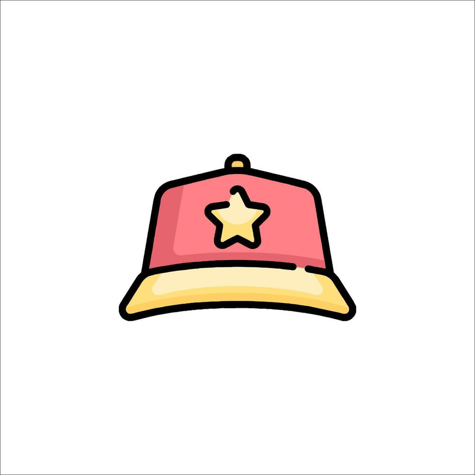 A pink baseball cap with a star on it vector