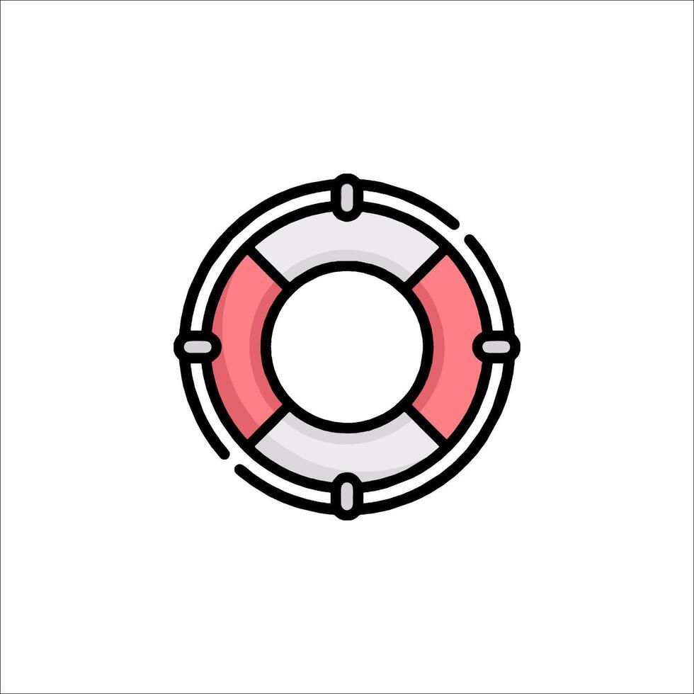 A life preserver icon in a flat style vector