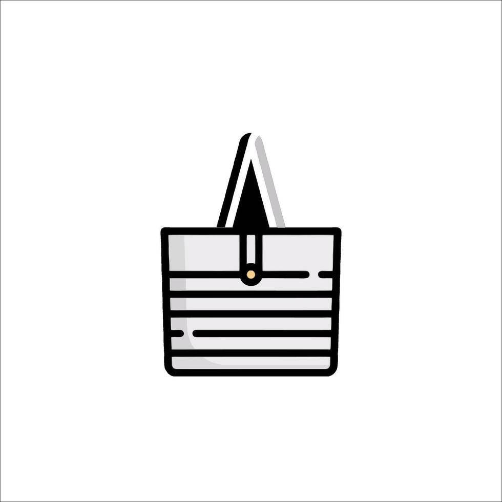 A black and white illustration of a bag vector