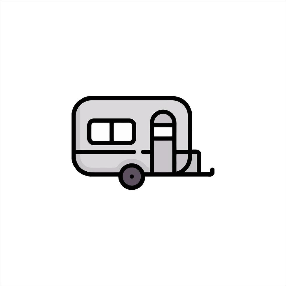 A small camper trailer icon on a white background vector