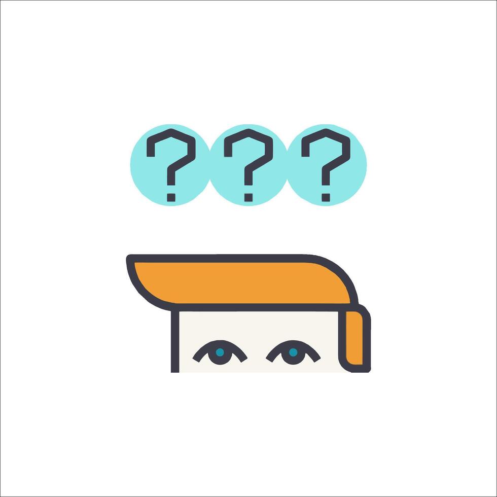 A man with question marks on his head vector
