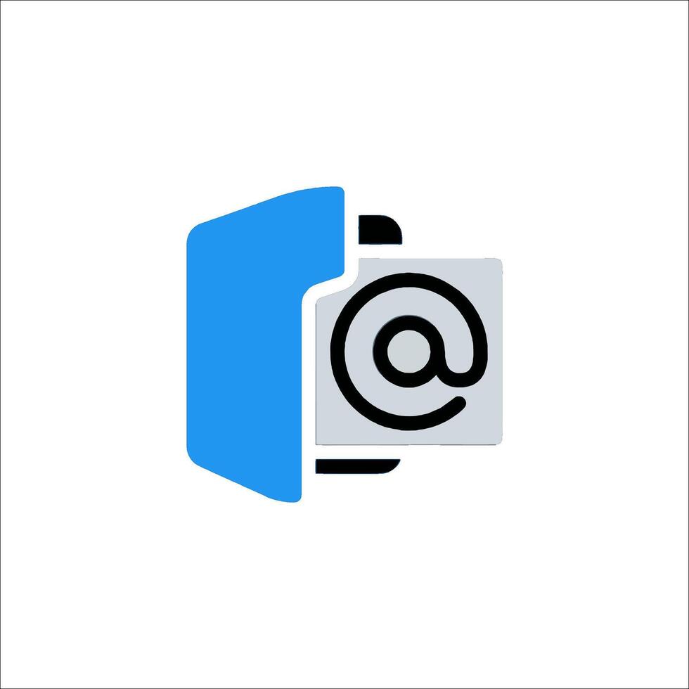 A blue envelope with an email icon on it vector
