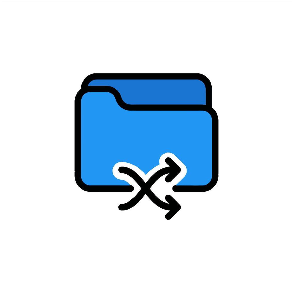 A folder icon with an arrow pointing to it vector