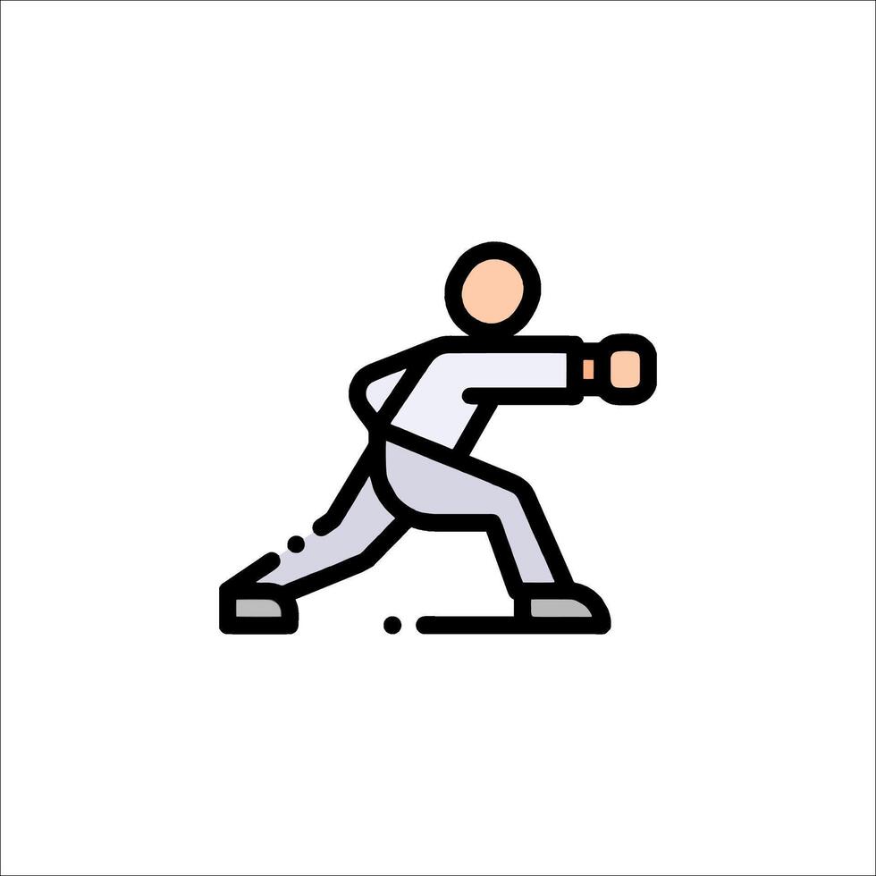 A man in a white shirt is doing a kick vector