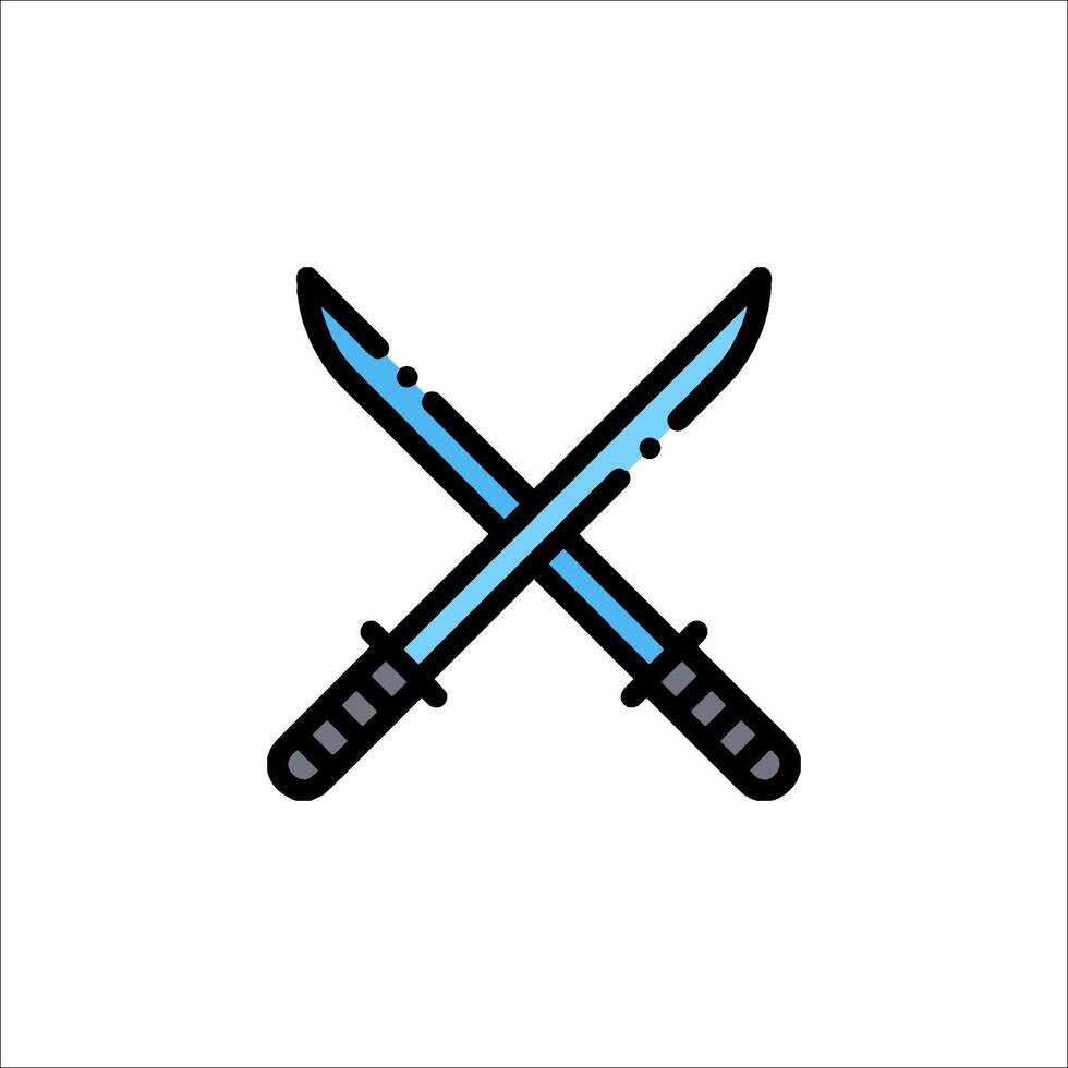 Two crossed swords icon on white background vector