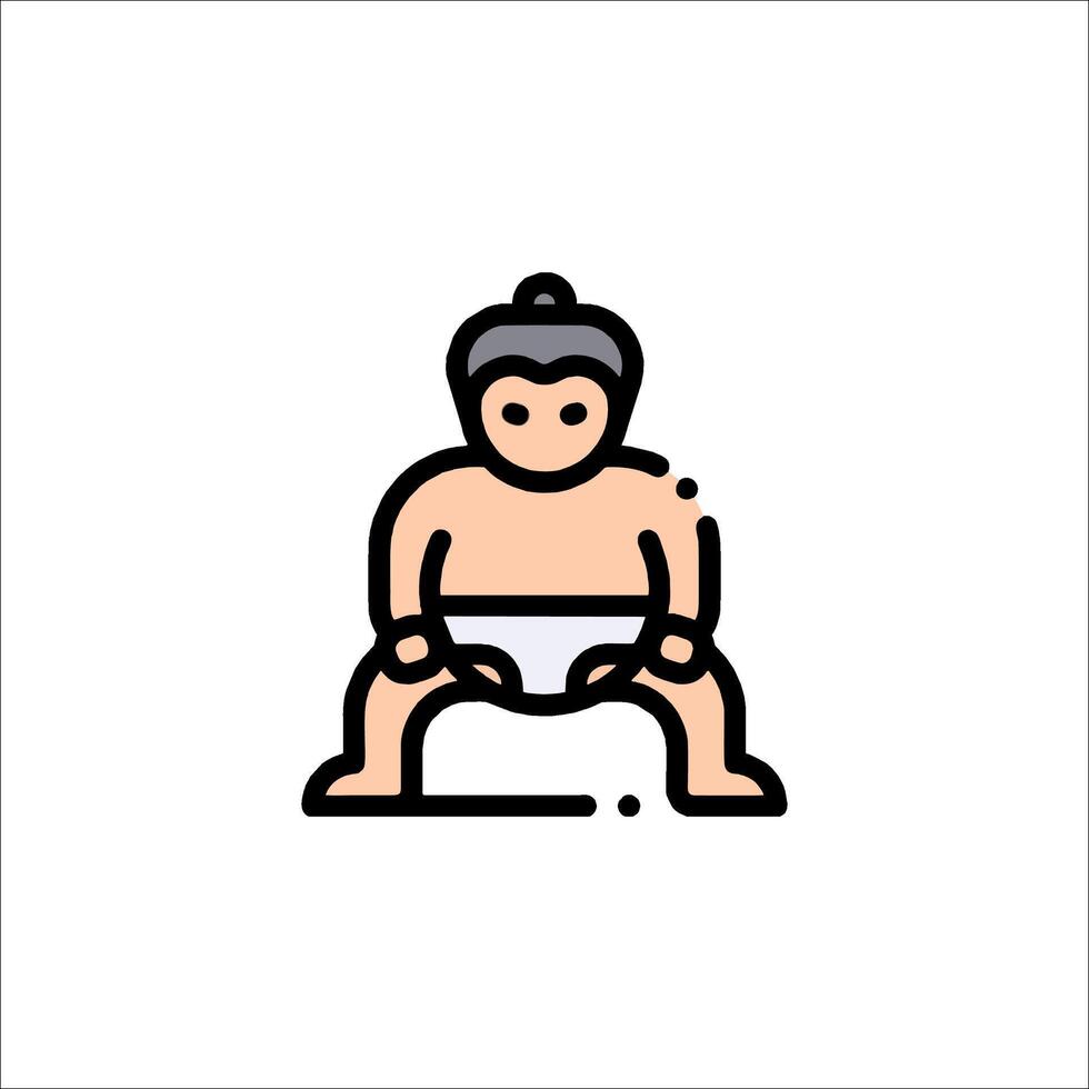 Sumo wrestler icon illustration vector