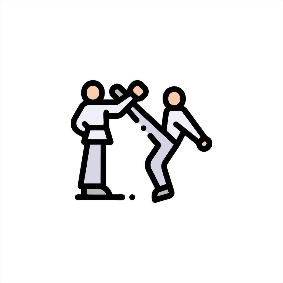 Two people are fighting in a martial art vector