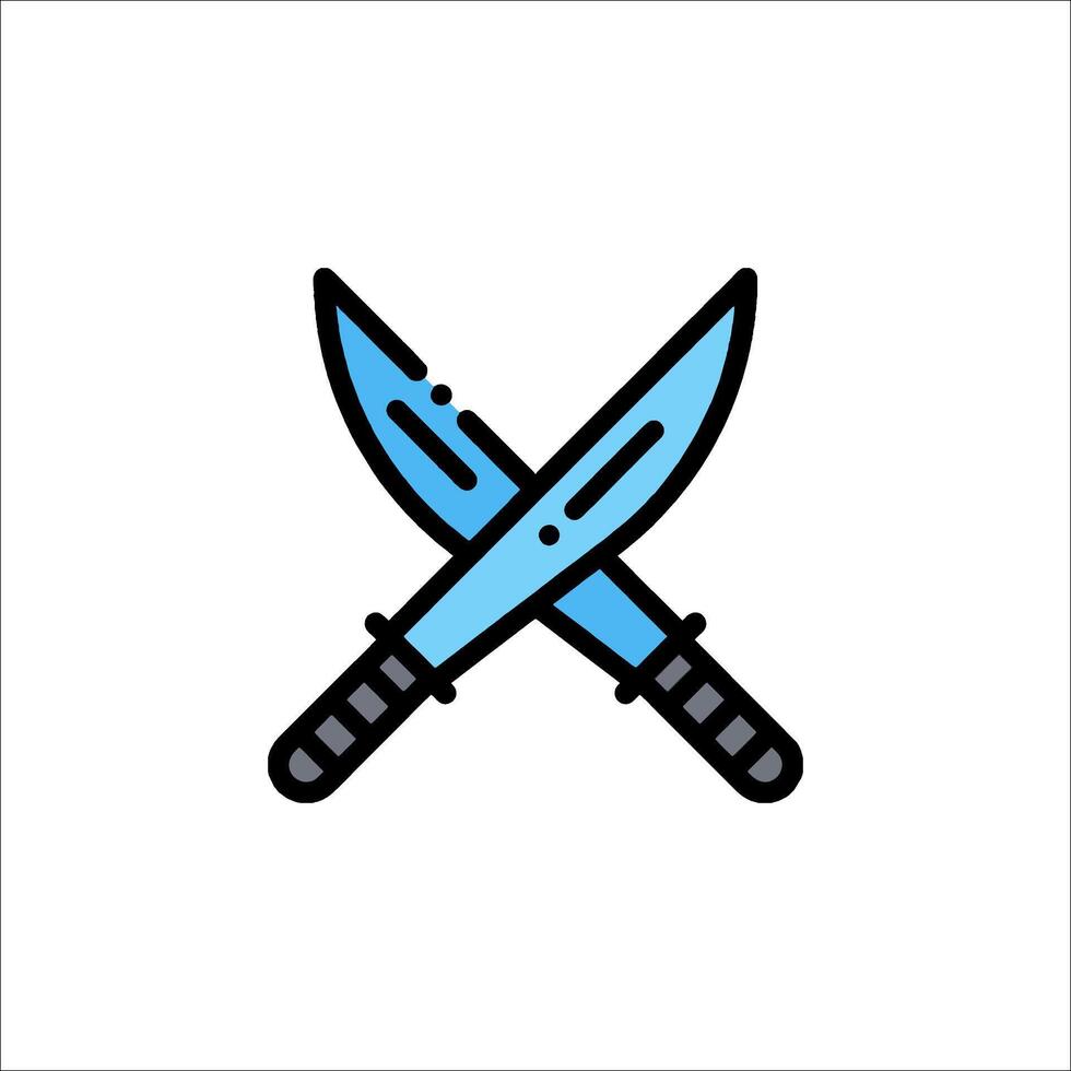 Two crossed swords icon on white background vector