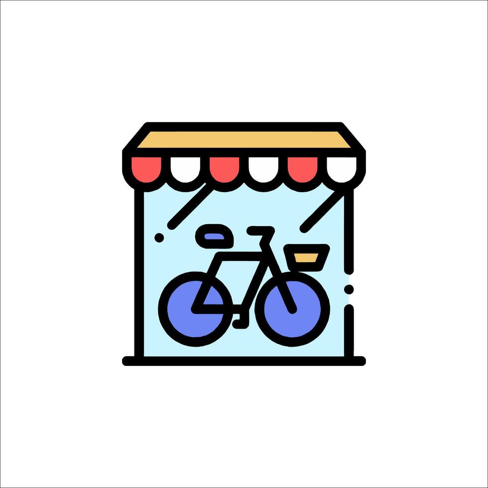Bicycle shop icon illustration vector