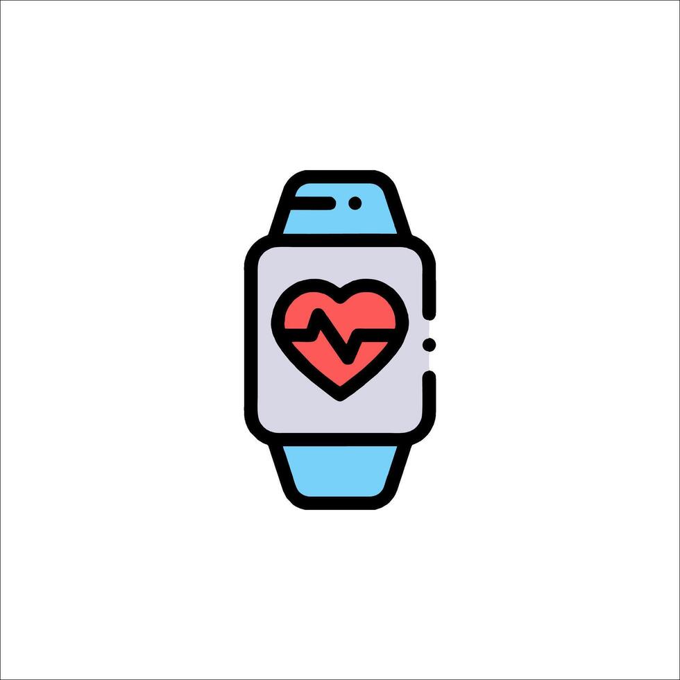 A watch with a heart on it vector