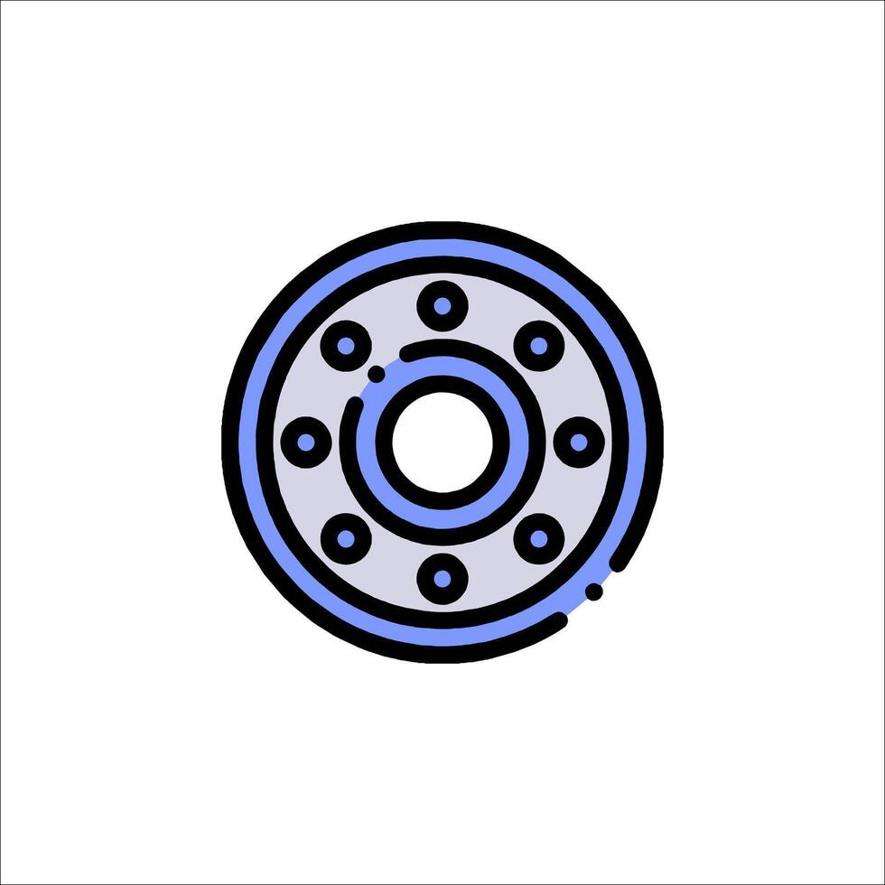 A blue and black wheel icon on a white background vector