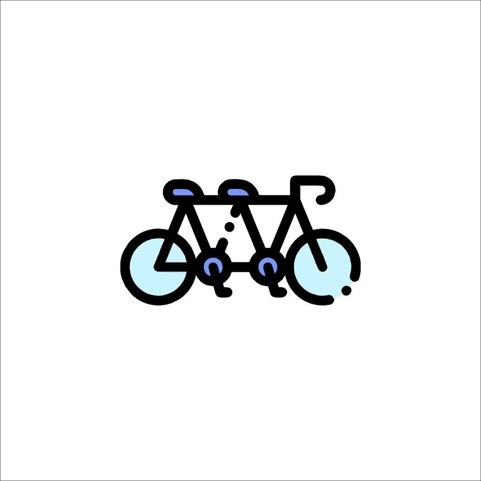 A bicycle icon with a blue and black design vector
