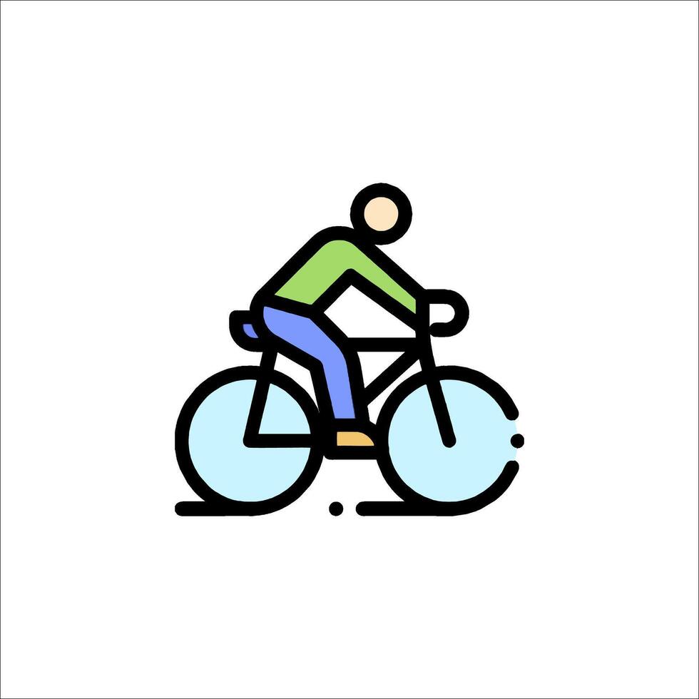 A man riding a bicycle icon in a line style vector
