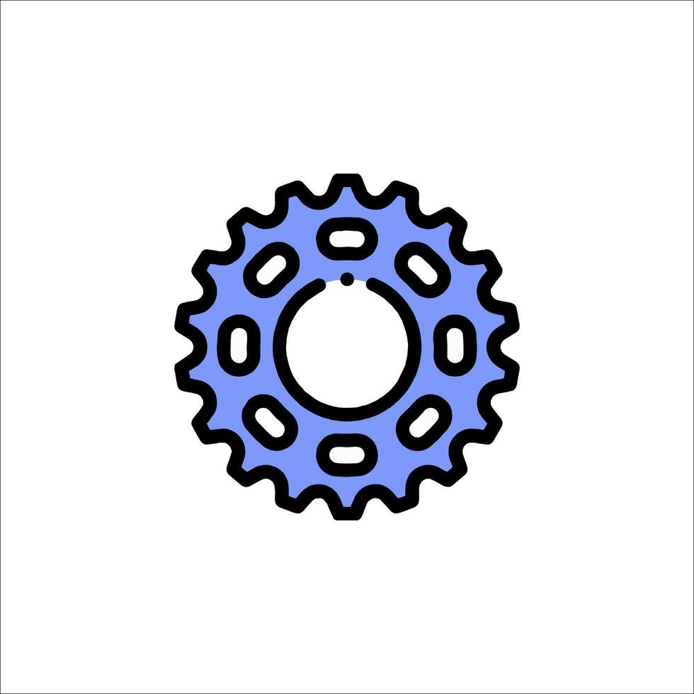 A blue gear on a white background vector