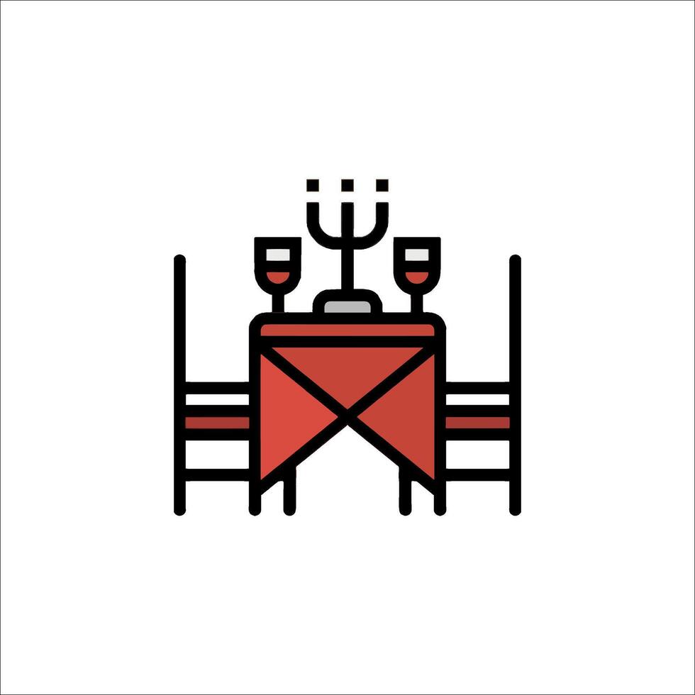 A restaurant table with two chairs and a candle vector