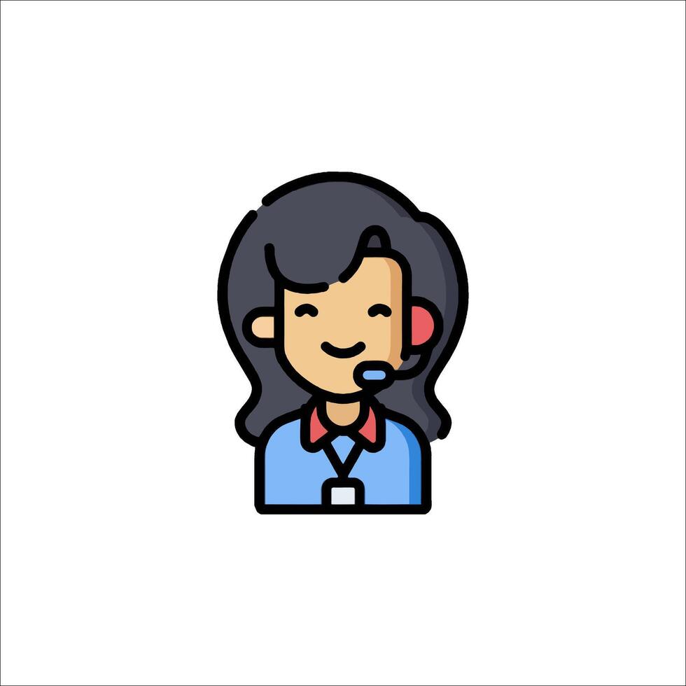 Call center agent icon illustration vector