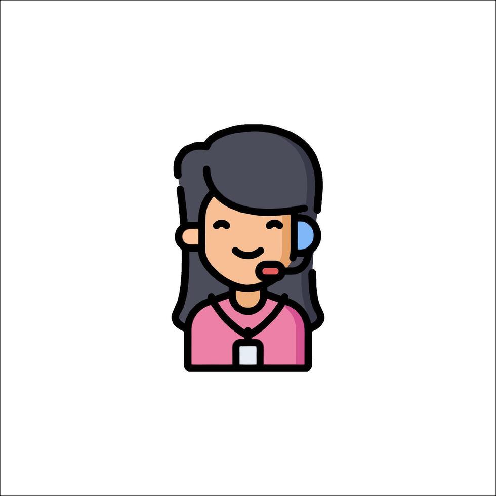 Call center agent icon illustration vector