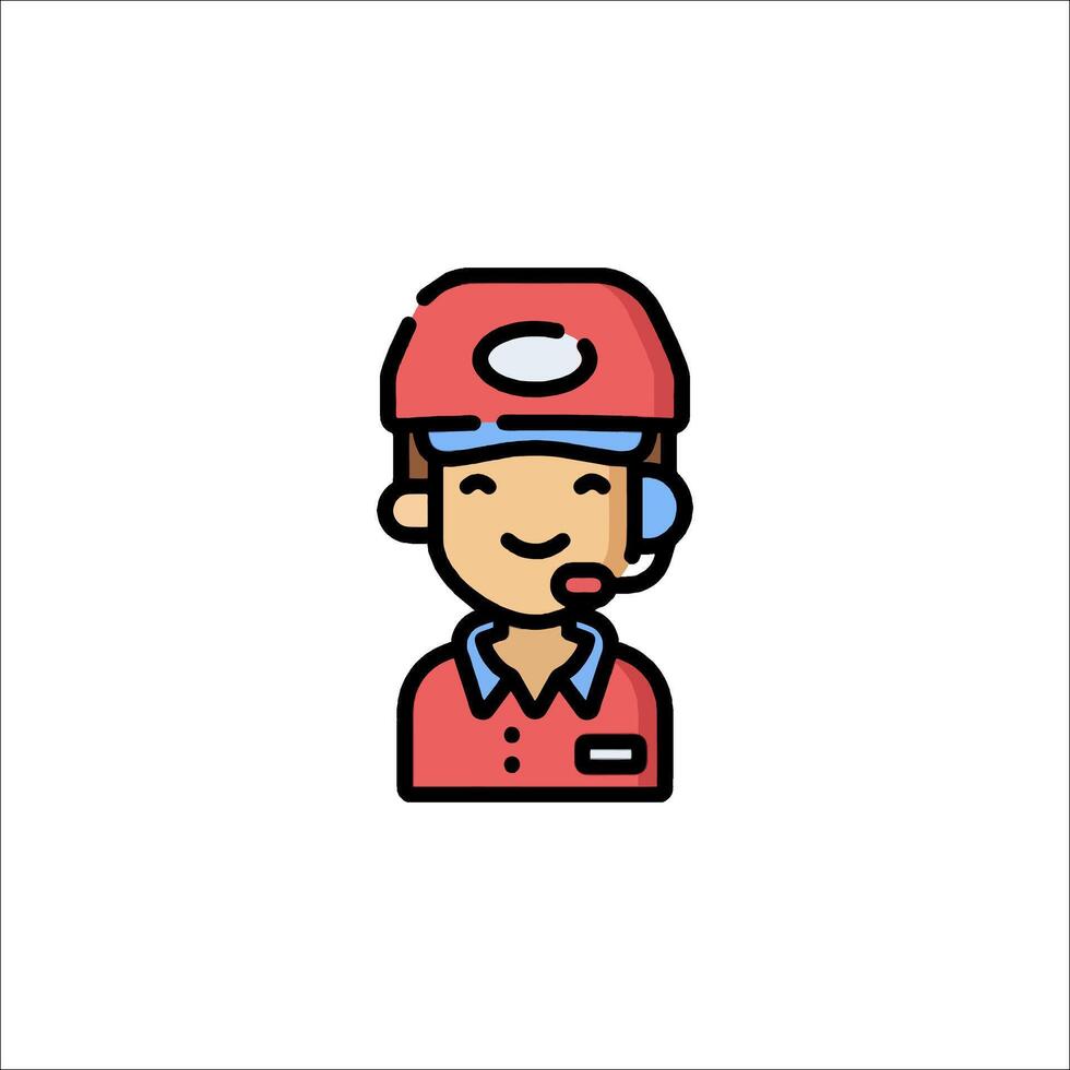 A cartoon character with a red hat and a red cap vector