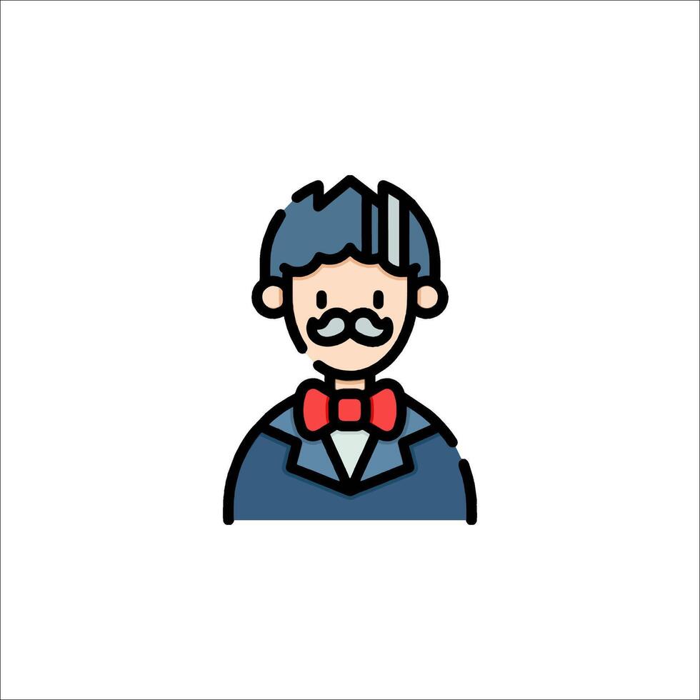 A man with a bow tie and mustache vector