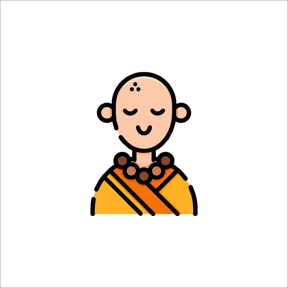 A monk with a smile on his face vector