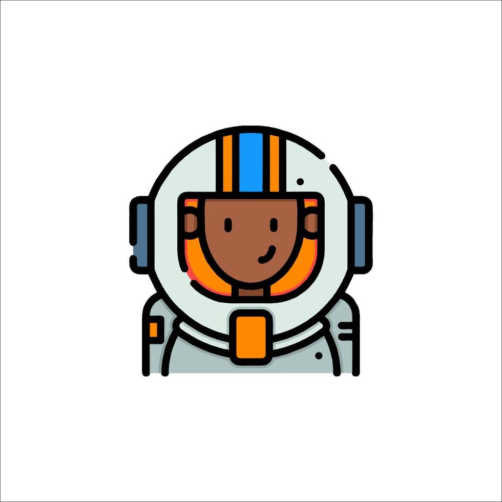 An astronaut icon with a man in a helmet vector