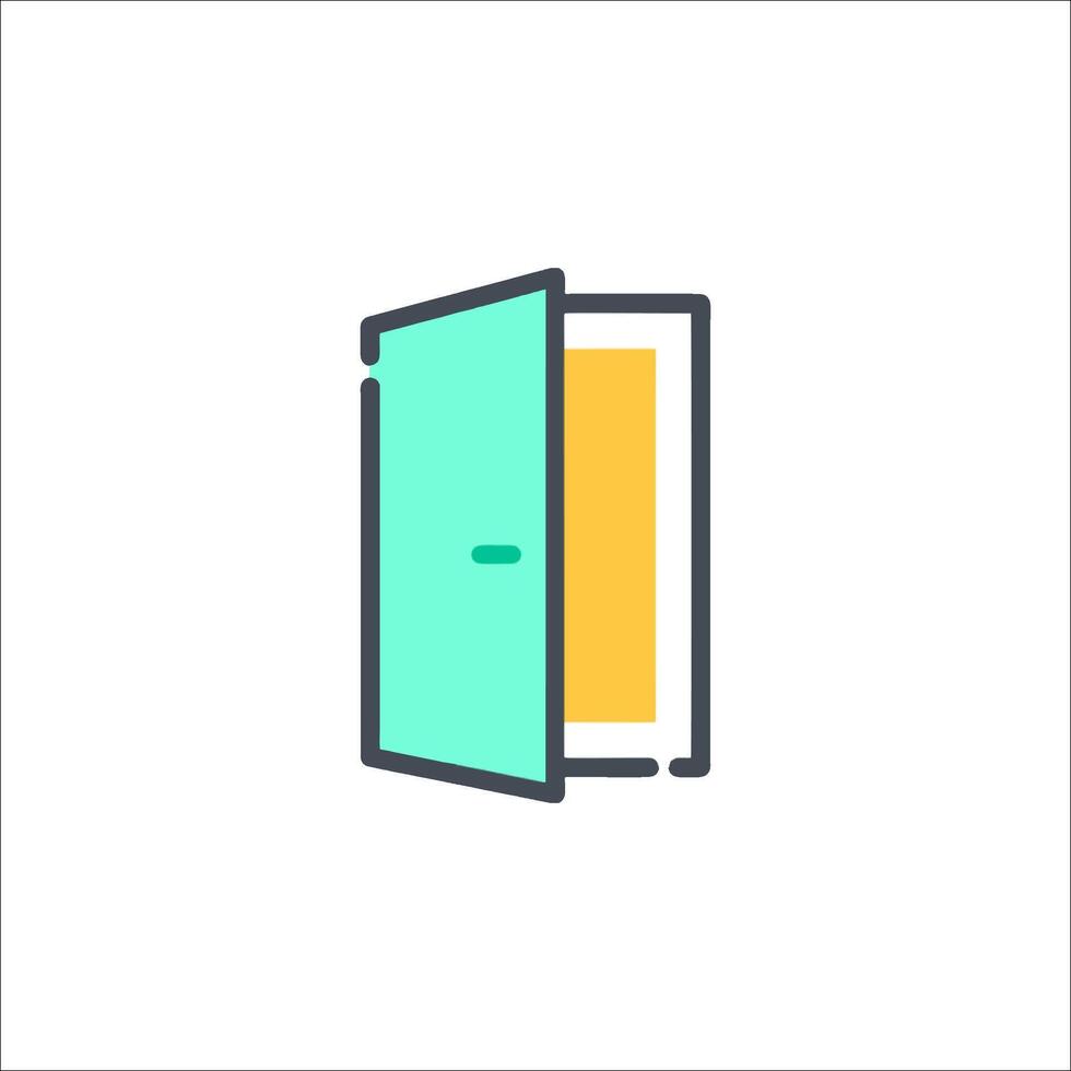 An open door icon on a white background vector