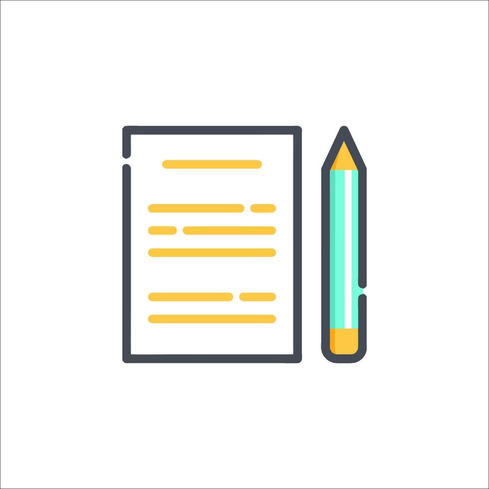 A pencil and paper icon on a white background vector