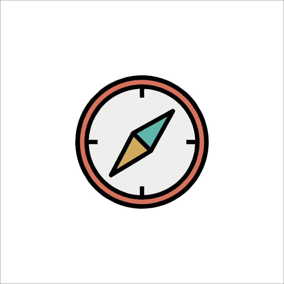 A compass icon in a flat style vector