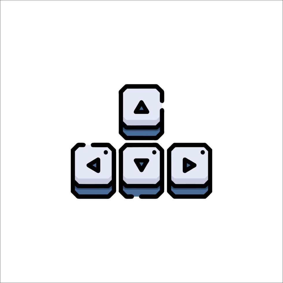 A set of four buttons with a triangle in the middle vector