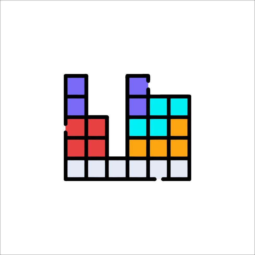 A colorful tile icon on a white background vector