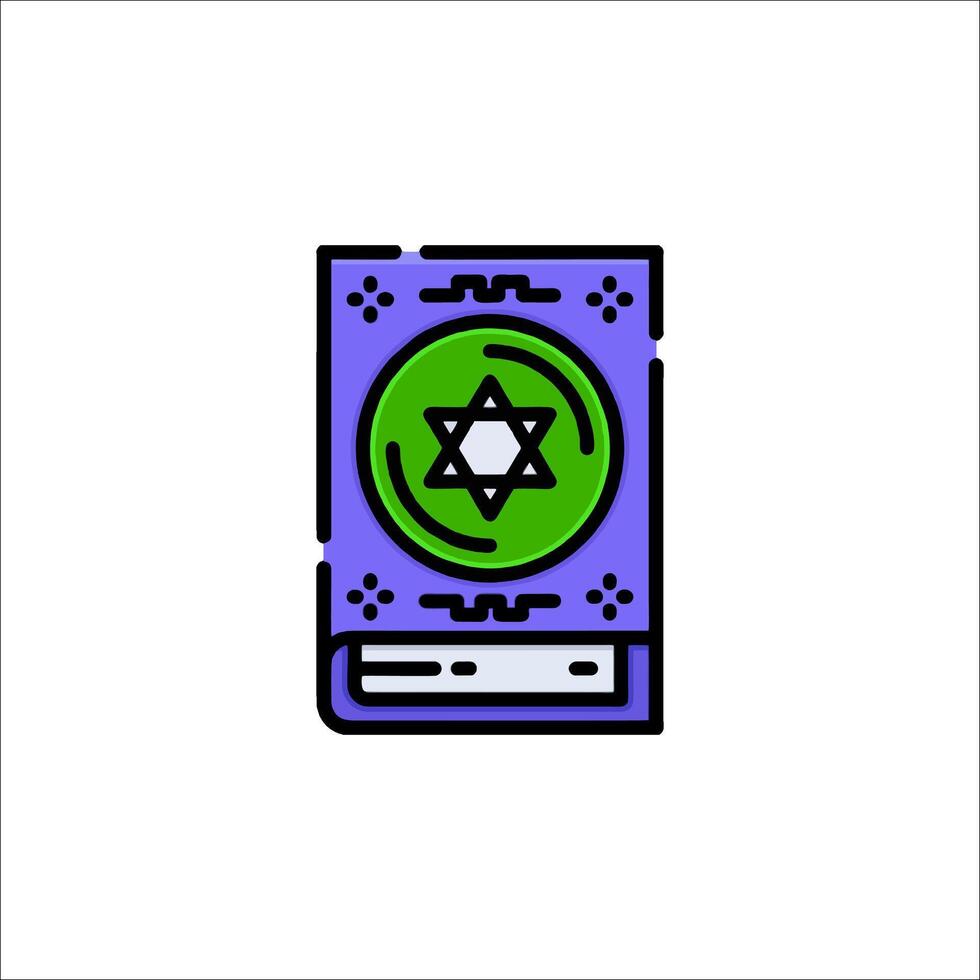 A book with a star of david on it vector