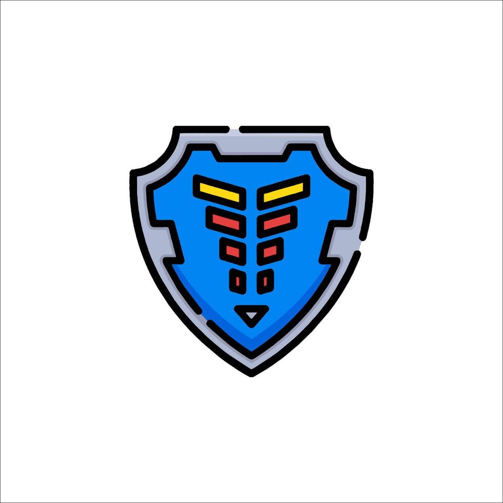 A blue shield with a yellow and red stripe vector