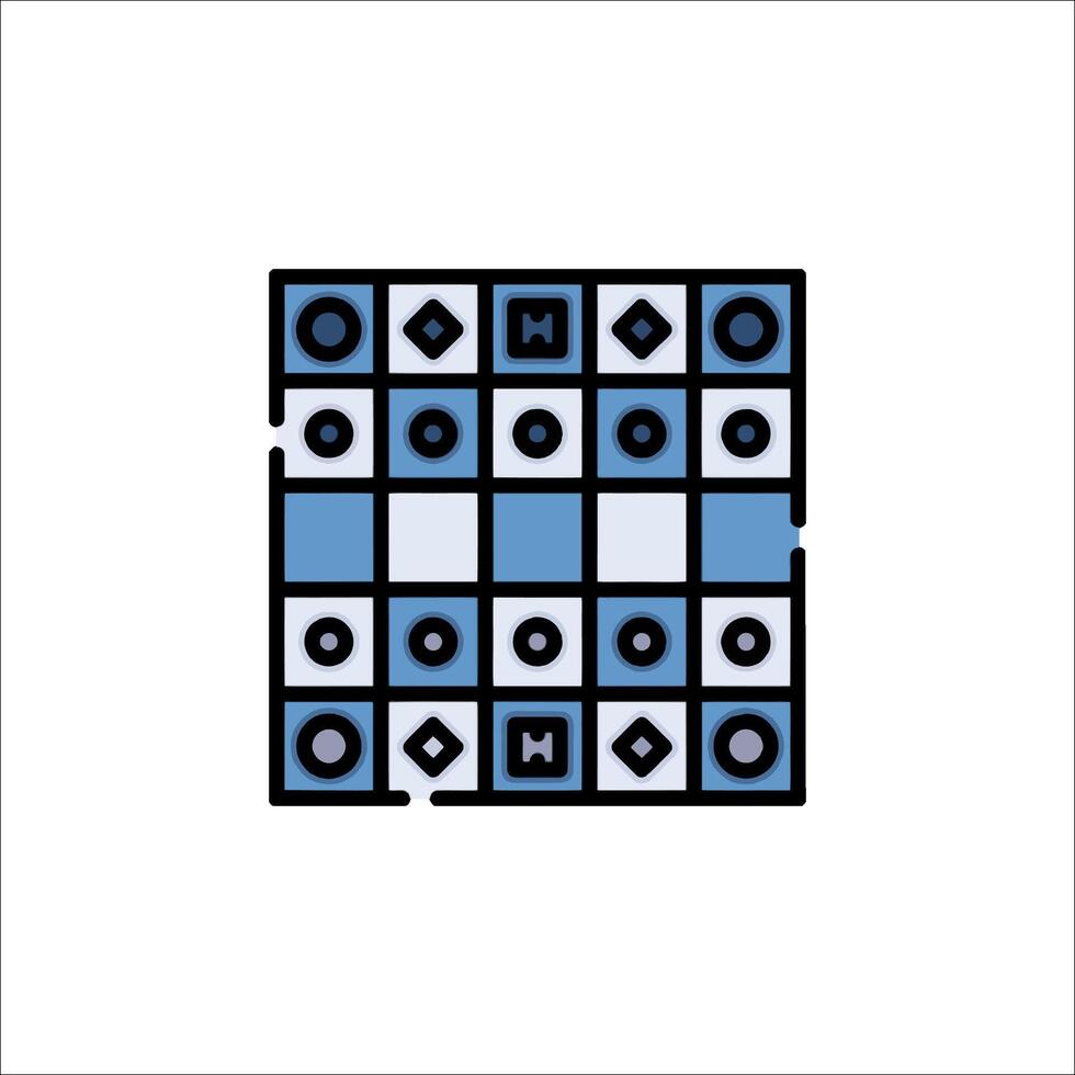 A square with a blue and black pattern vector