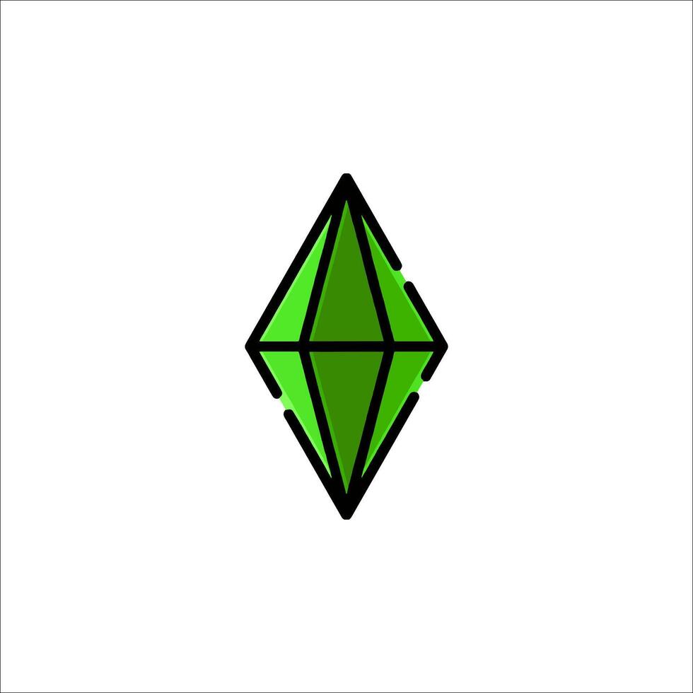 The sims logo with green diamonds vector