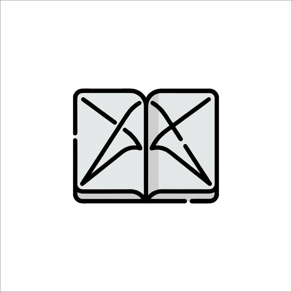 An open book icon on a white background vector