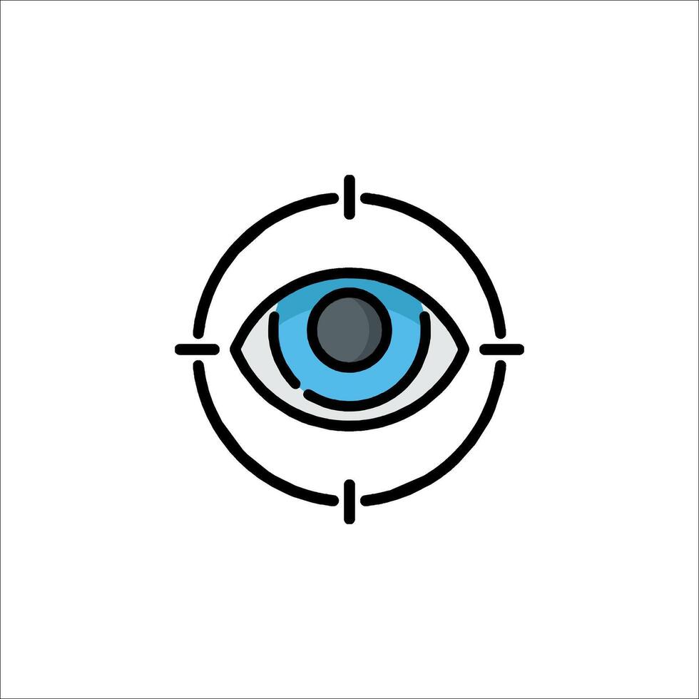 An eye icon with a cross on it vector