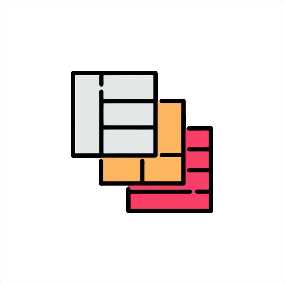 A colorful icon of a stack of paper vector