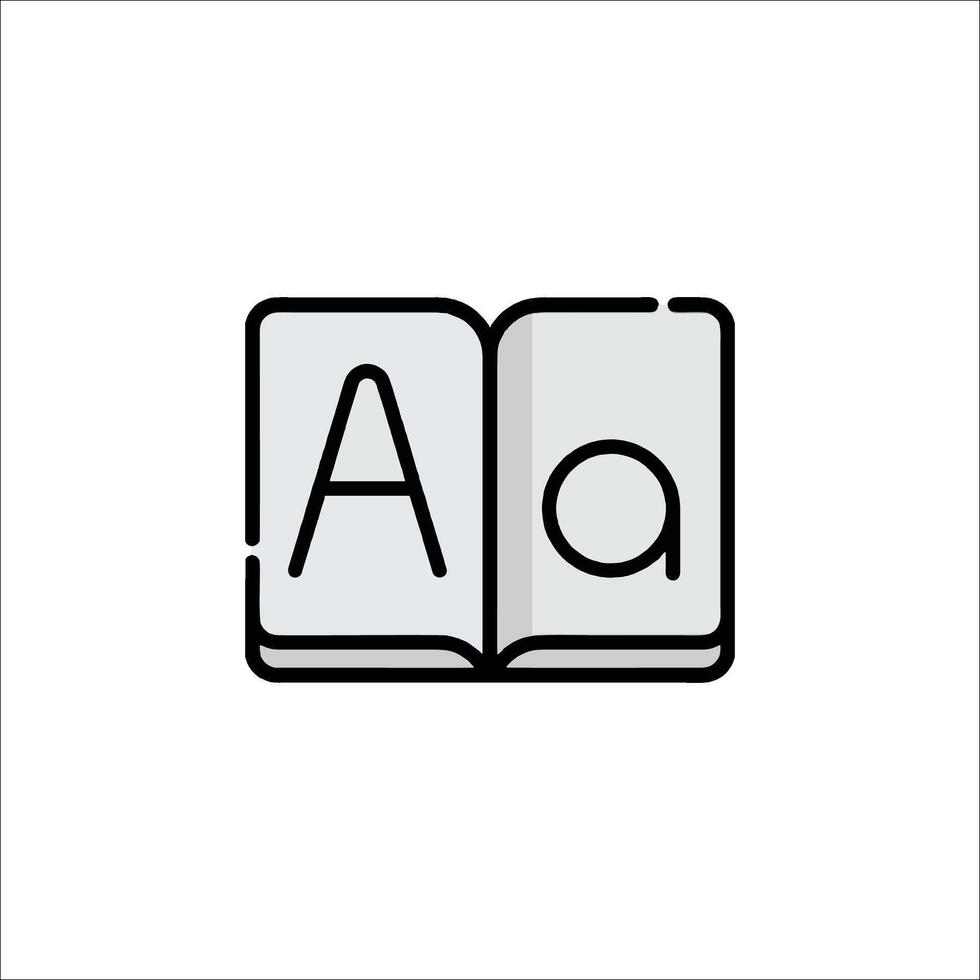 An open book with the letter a on it vector