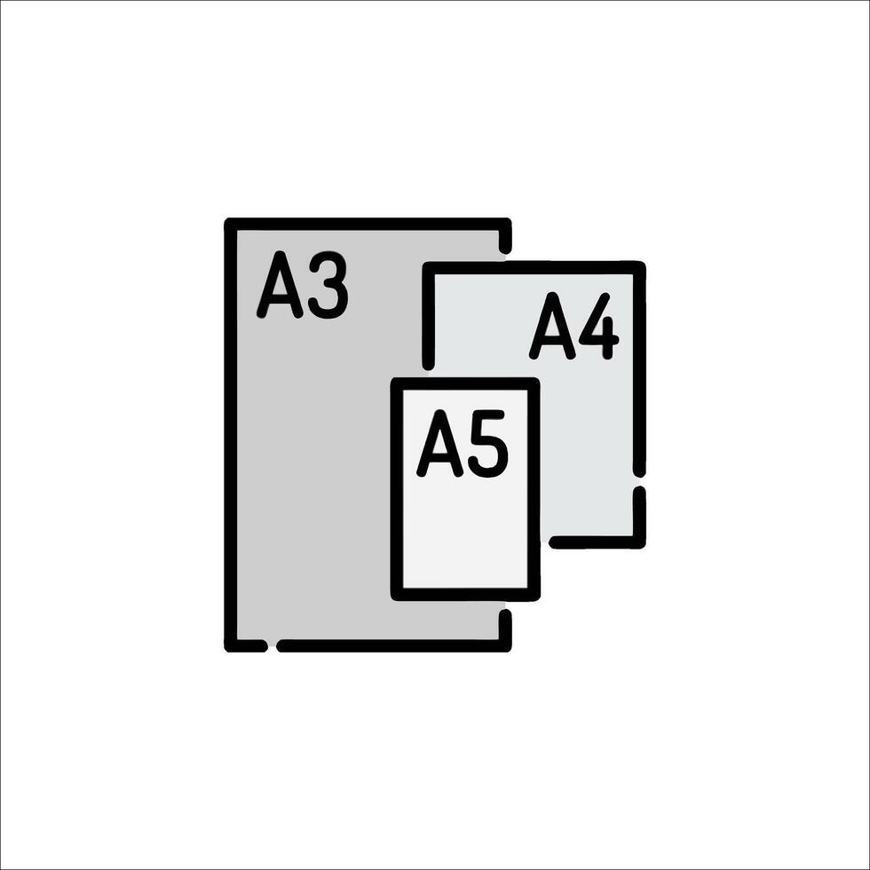 A3 paper and a4 paper on a white background vector