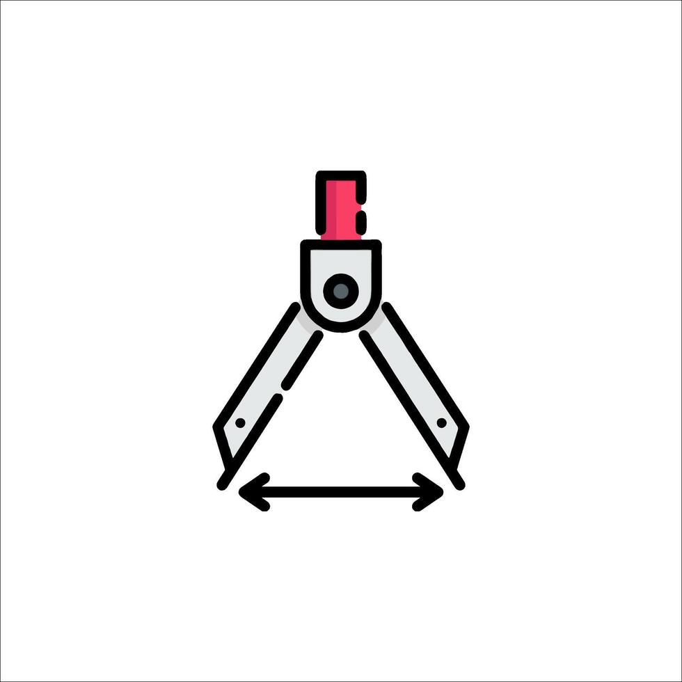 A compass with a red arrow pointing to the right vector
