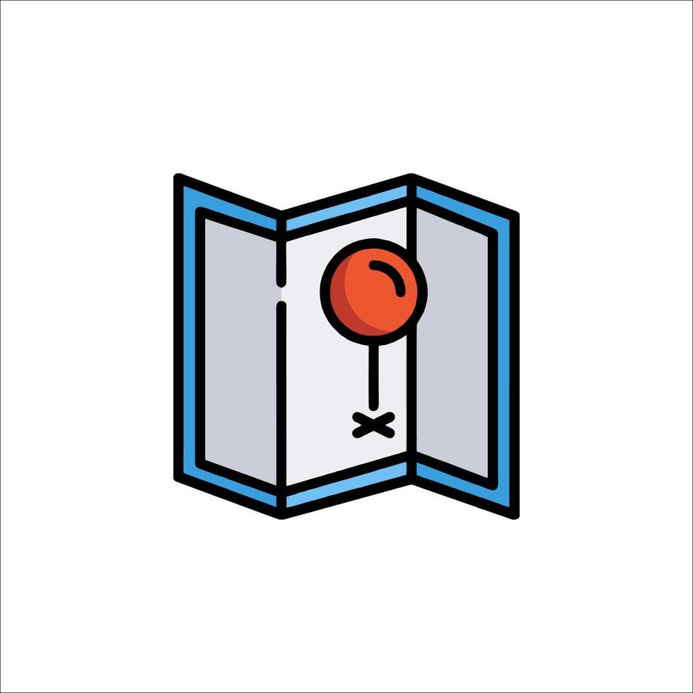 A map with a red balloon inside vector