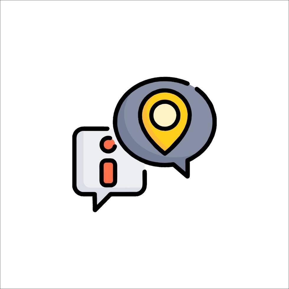A map pin and speech bubble icon vector
