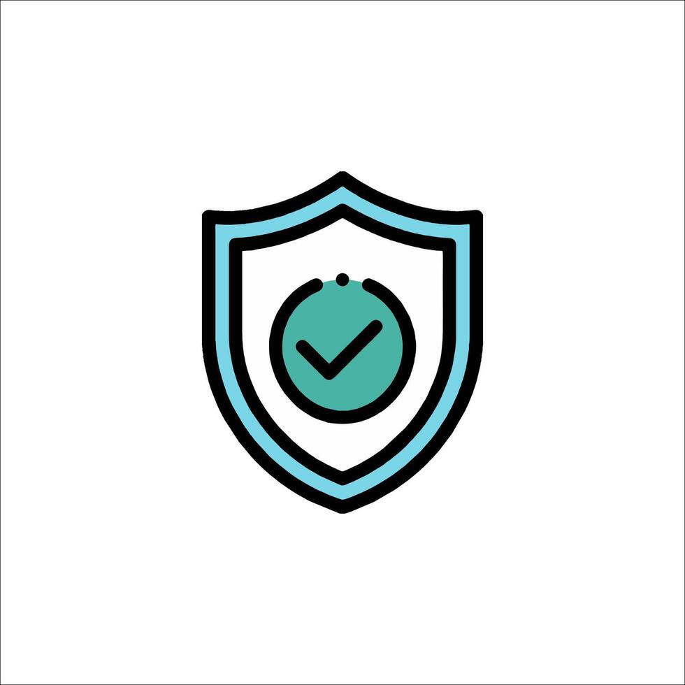 A shield with a tick mark on it vector