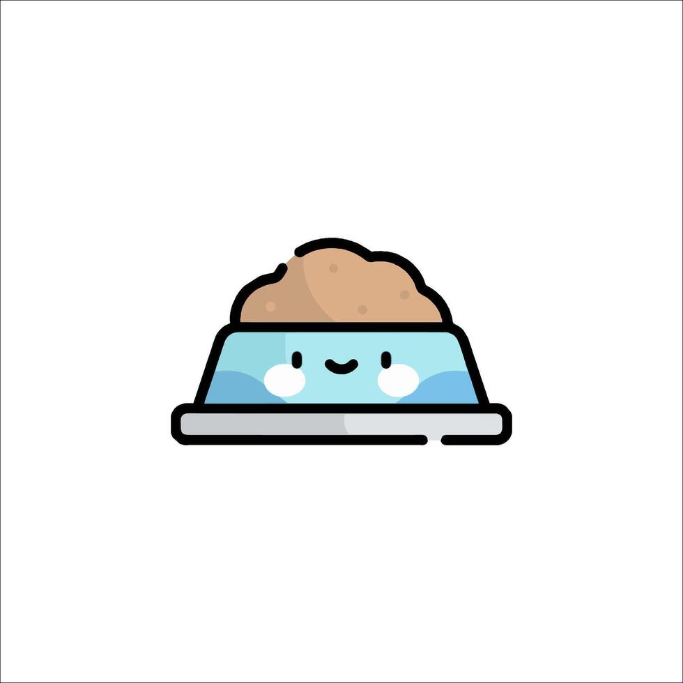A cute cat is sitting in a bowl vector