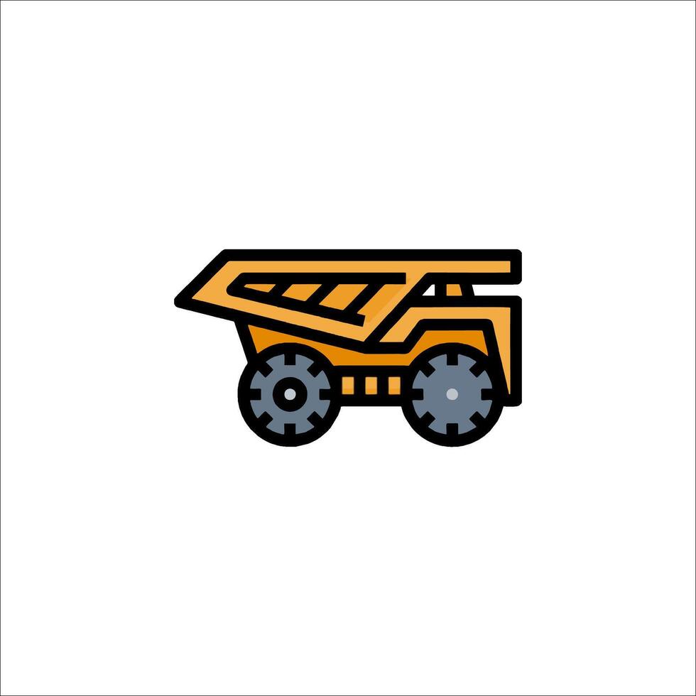 A dump truck icon on a white background vector