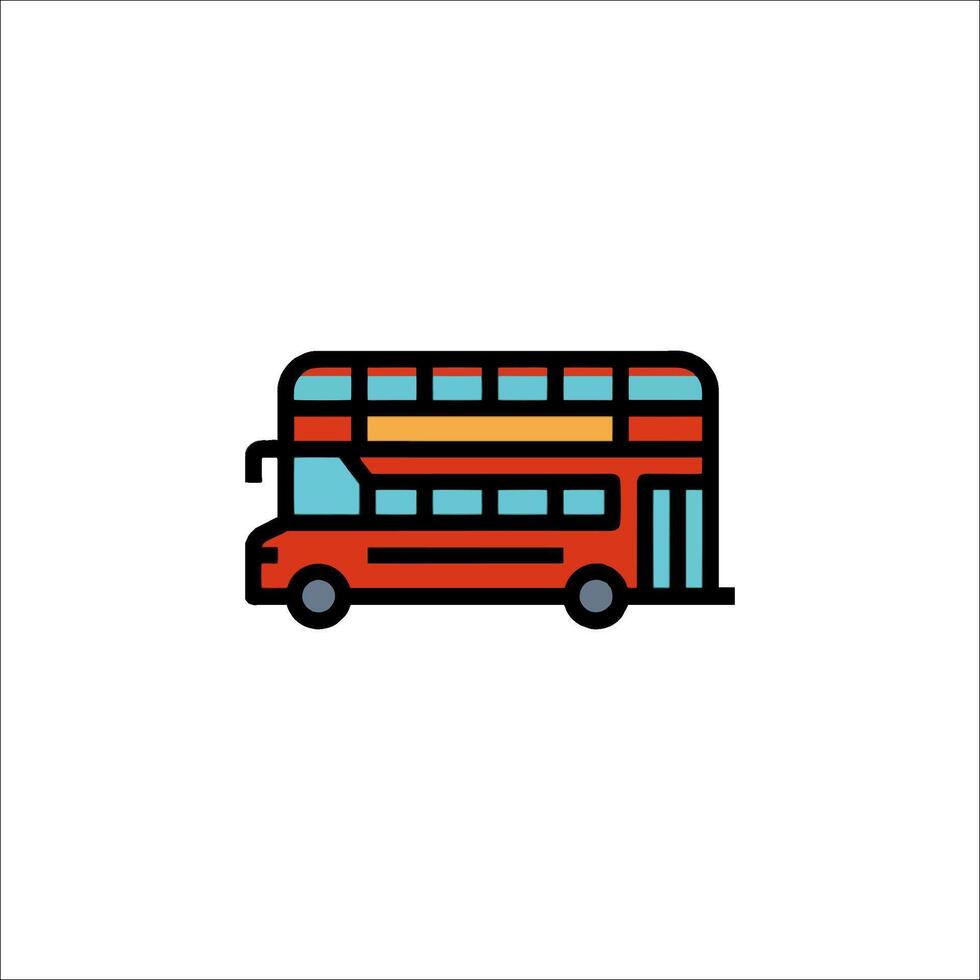 A red double decker bus icon on a white background vector